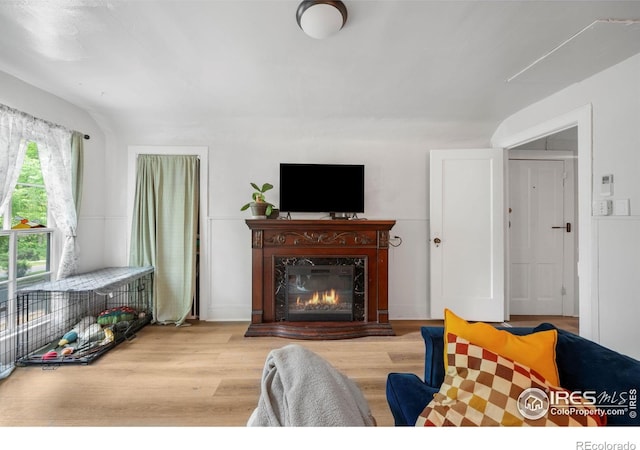 508 Pearl St, Boulder, CO 80302 - living room with wood finished floors and a fireplace