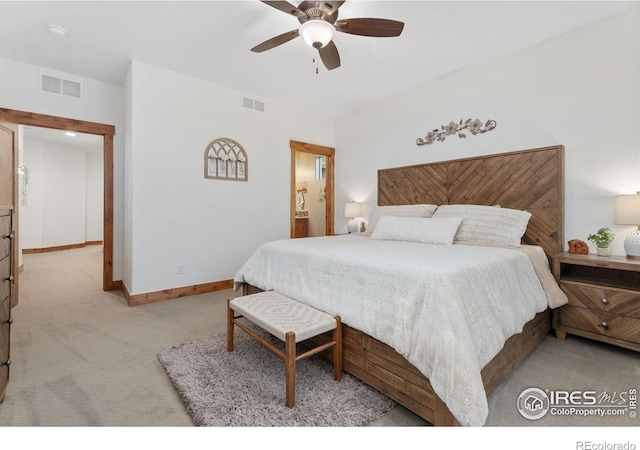 1646 Marbeck Dr, Windsor, CO 80550 - bedroom featuring light colored carpet, baseboards, and a ceiling fan