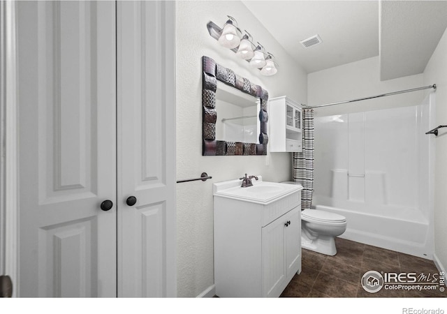 29 Pioneer Pl, Eaton, CO 80615 - bathroom with vanity, toilet, washtub / shower combination, and tile patterned flooring
