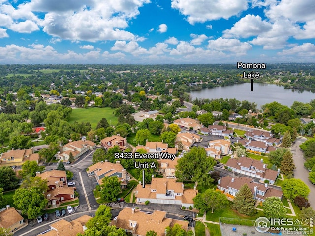 8423 Everett Way Unit A, Arvada, CO 80005 - aerial perspective of suburban area featuring a nearby body of water