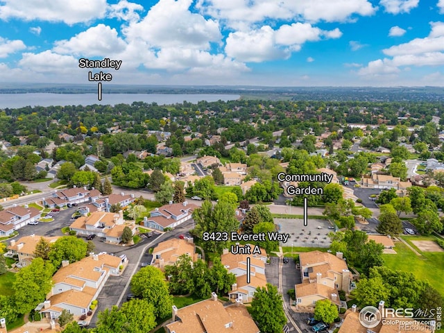 8423 Everett Way Unit A, Arvada, CO 80005 - aerial perspective of suburban area featuring a nearby body of water
