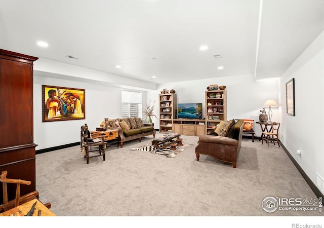 4521 Devereux Dr, Windsor, CO 80550 - living room featuring carpet and recessed lighting