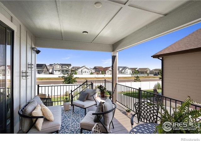 4521 Devereux Dr, Windsor, CO 80550 - wooden deck with a residential view
