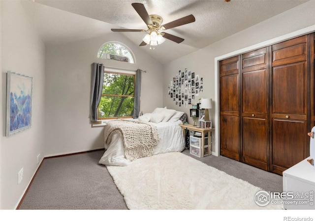 806 51st Ave, Greeley, CO 80634 - carpeted bedroom with lofted ceiling and ceiling fan