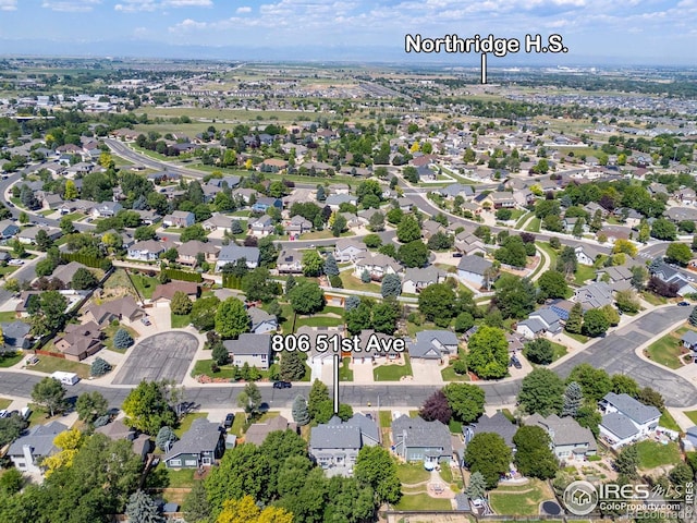 806 51st Ave, Greeley, CO 80634 - aerial view of property's location with nearby suburban area
