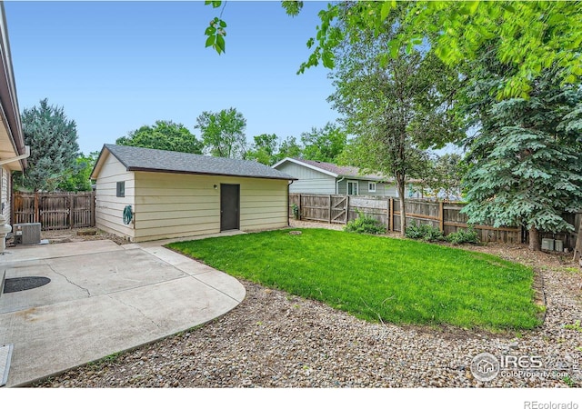 701 Elm St, Windsor, CO 80550 - view of yard with a patio area and an outbuilding