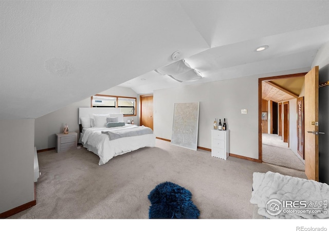 1020 10th St, Boulder, CO 80302 - bedroom featuring lofted ceiling, carpet floors, baseboards, and recessed lighting