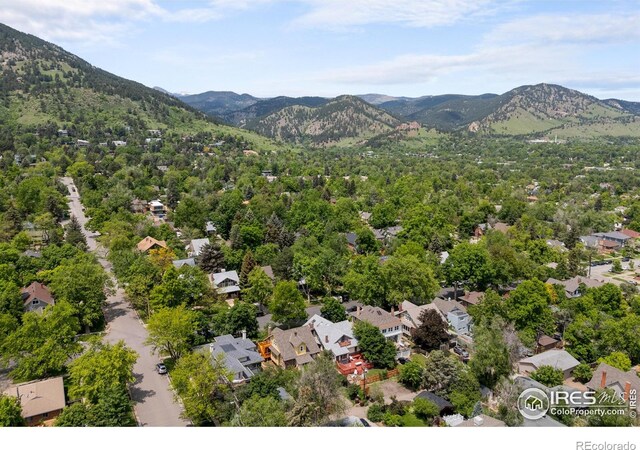 1020 10th St, Boulder, CO 80302 - aerial view of residential area with a mountainous background