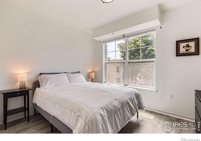 1623 Saint Paul St Unit 310, Denver, CO 80206 - bedroom with wood finished floors and baseboards