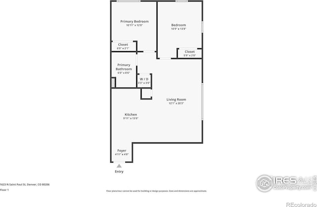 1623 Saint Paul St Unit 310, Denver, CO 80206 - floor plan / room layout