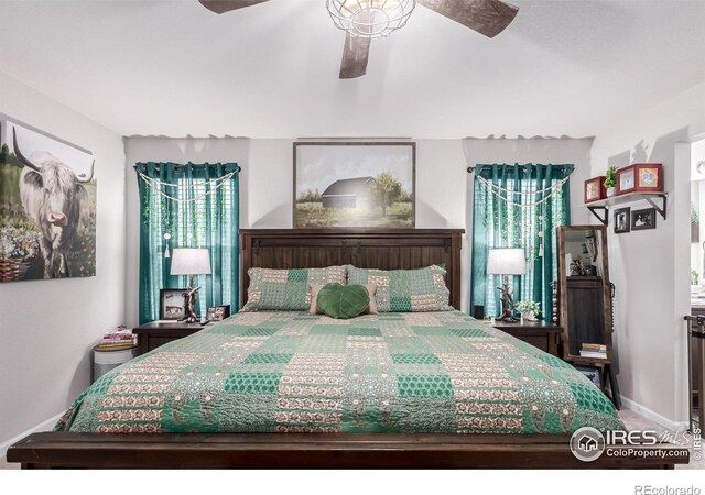 10 N Quantock St, Aurora, CO 80018 - bedroom with baseboards and ceiling fan