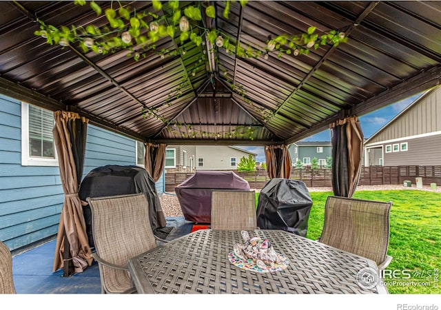 10 N Quantock St, Aurora, CO 80018 - deck featuring a gazebo, outdoor dining space, and area for grilling