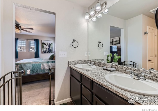 10 N Quantock St, Aurora, CO 80018 - full bath with connected bathroom, double vanity, and ceiling fan