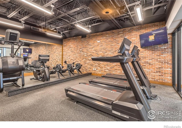 10 N Quantock St, Aurora, CO 80018 - exercise room with brick wall