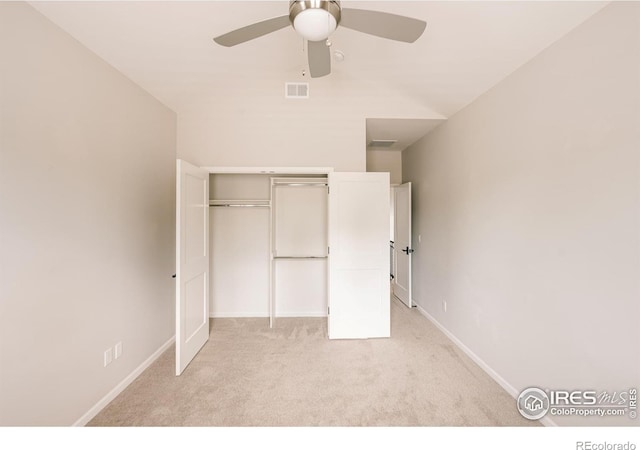 4993 Clubhouse Ct, Boulder, CO 80301 - unfurnished bedroom featuring light carpet, a closet, baseboards, and a ceiling fan