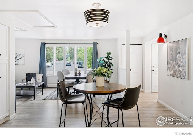 800 Mohawk Dr, Boulder, CO 80303 - dining room with light wood-style floors and baseboards