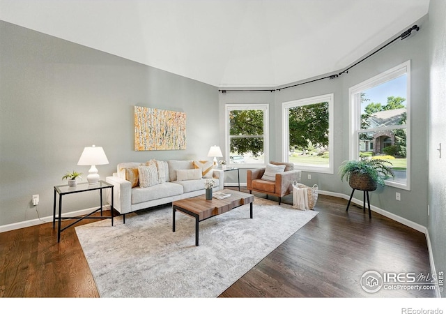 2133 Indian Peaks Cir, Longmont, CO 80504 - living area featuring dark wood-type flooring and baseboards