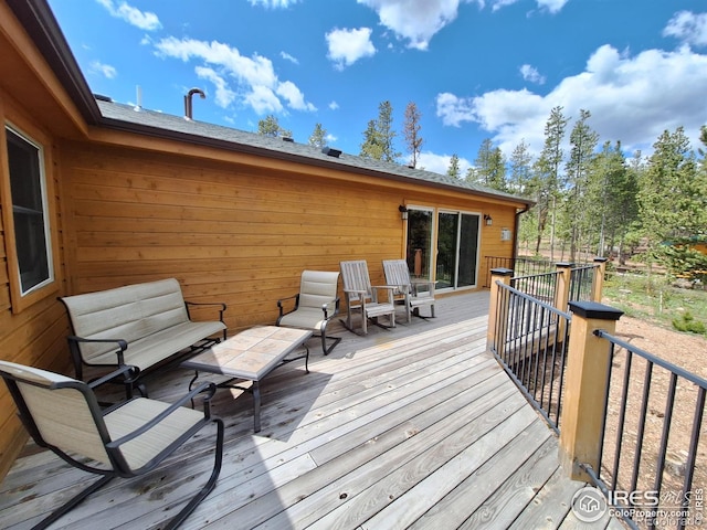 56 Pamlico Ct, Red Feather Lakes, CO 80545 - view of wooden terrace
