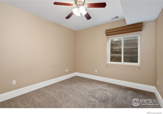 1926 Crested Butte Ct, Loveland, CO 80538 - spare room featuring carpet, a ceiling fan, and baseboards