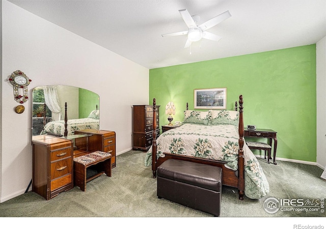 1874 Ute Creek Dr, Longmont, CO 80504 - bedroom with light carpet, baseboards, and ceiling fan
