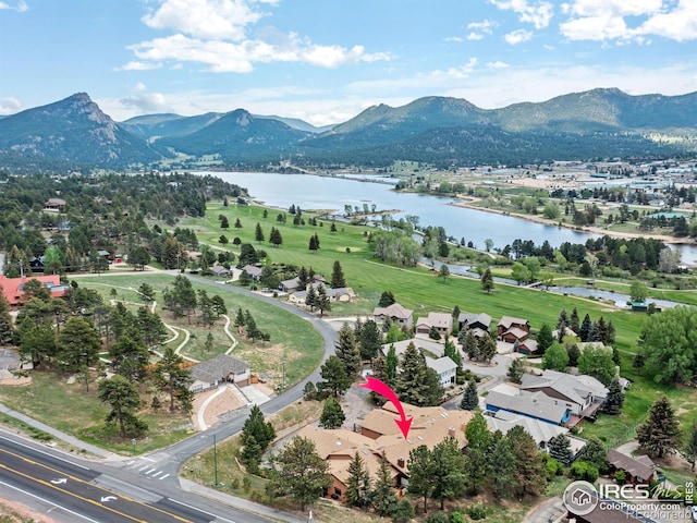838 Vista Ln, Estes Park, CO 80517 - drone / aerial view of a water and mountain view