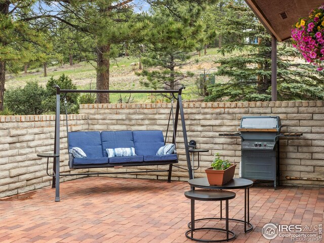838 Vista Ln, Estes Park, CO 80517 - view of patio featuring outdoor lounge area