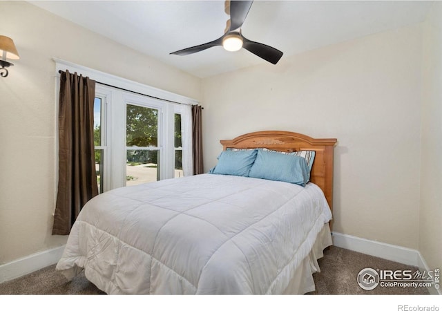 729 Peterson St, Fort Collins, CO 80524 - bedroom with carpet flooring, baseboards, and ceiling fan