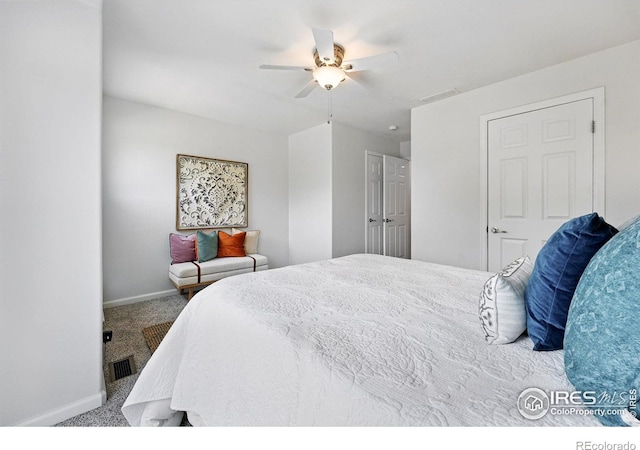 4039 N Clay St, Denver, CO 80211 - carpeted bedroom with baseboards and ceiling fan