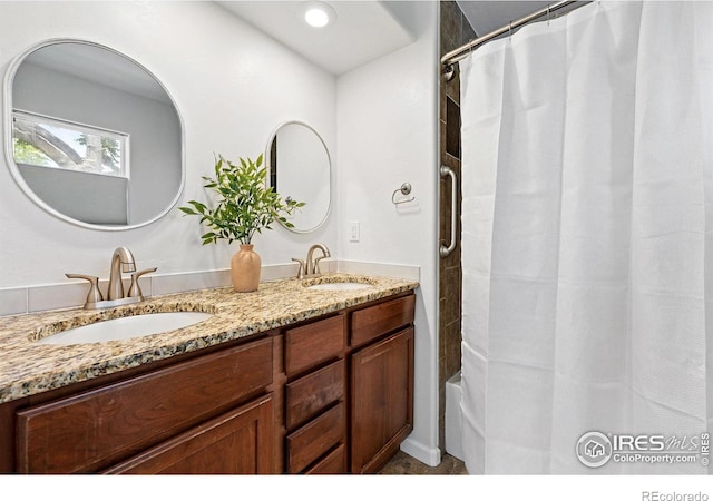 4039 N Clay St, Denver, CO 80211 - full bath featuring double vanity and shower / bath combo