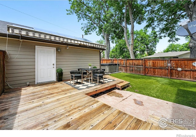 4039 N Clay St, Denver, CO 80211 - wooden deck with outdoor dining space and central air condition unit