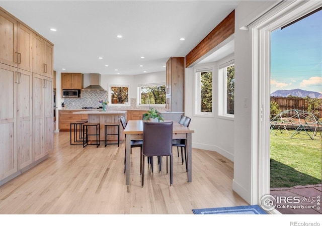 1067 W Alder St, Louisville, CO 80027 - dining space featuring light wood-style flooring and recessed lighting