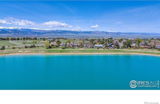 1067 W Alder St, Louisville, CO 80027 - aerial perspective of suburban area featuring a water and mountain view