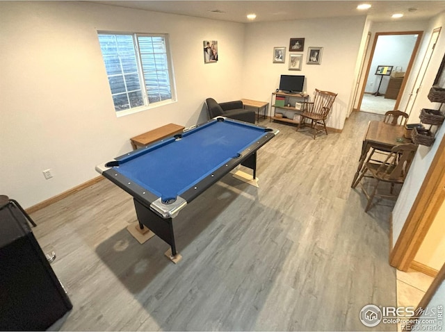 2314 42nd Avenue Ct, Greeley, CO 80634 - playroom featuring billiards, light wood finished floors, and recessed lighting