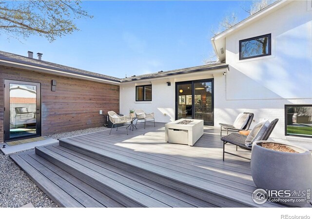1670 Linden Ave, Boulder, CO 80304 - deck featuring a fire pit