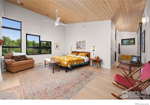 1579 W Costilla Pl, Littleton, CO 80120 - bedroom featuring wooden ceiling, light wood-style flooring, and baseboards