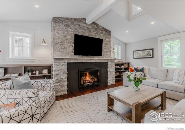 1816 Mariposa Ave, Boulder, CO 80302 - living room featuring wood finished floors and a stone fireplace