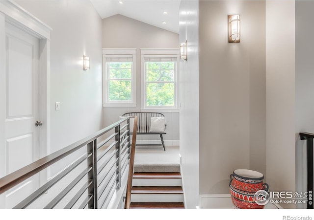 1816 Mariposa Ave, Boulder, CO 80302 - stairway with vaulted ceiling