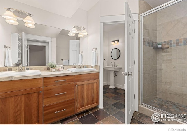 1509 Poplar Ave, Boulder, CO 80304 - full bathroom with a stall shower and double sink