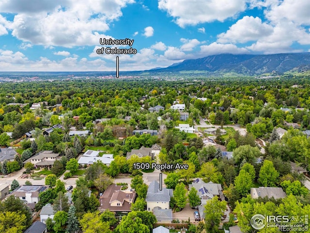 1509 Poplar Ave, Boulder, CO 80304 - aerial perspective of suburban area with a mountain backdrop