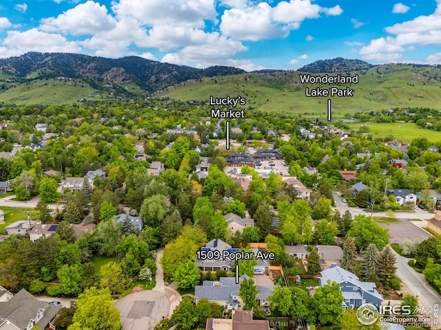 1509 Poplar Ave, Boulder, CO 80304 - aerial perspective of suburban area featuring mountains