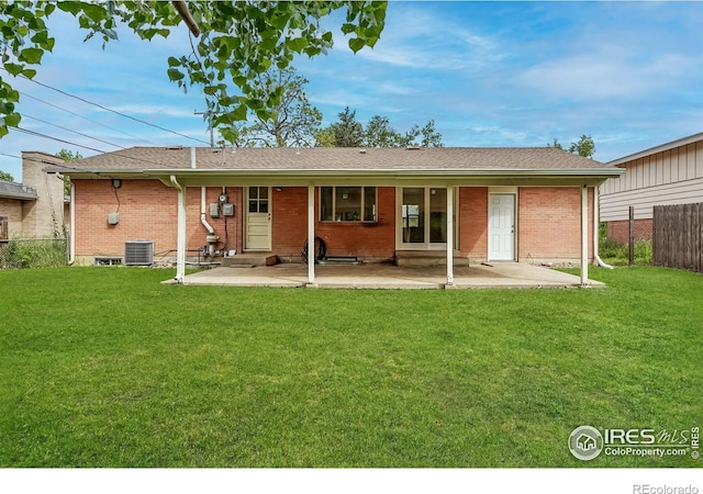 4462 Hamilton Ct, Boulder, CO 80305 - back of house with a patio area, brick siding, and central AC