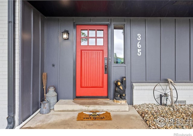 365 Mohawk Dr, Boulder, CO 80303 - view of exterior entry with board and batten siding