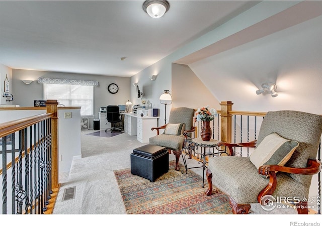1421 Canal Dr, Windsor, CO 80550 - living room featuring an office area and carpet