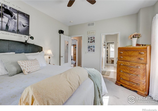 1421 Canal Dr, Windsor, CO 80550 - carpeted bedroom featuring ceiling fan