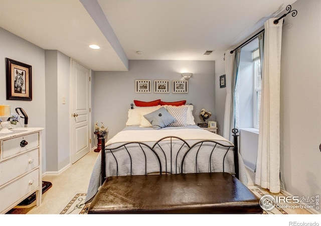 1421 Canal Dr, Windsor, CO 80550 - bedroom with baseboards, light carpet, and recessed lighting