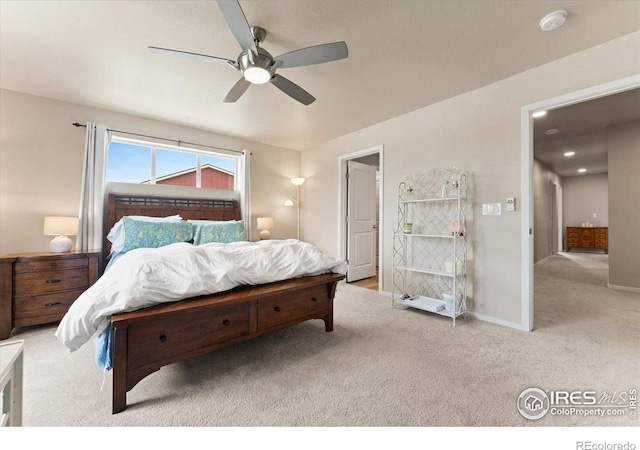 3635 Ronald Reagan Ave, Wellington, CO 80549 - bedroom with carpet, baseboards, and ceiling fan