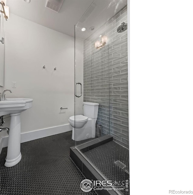 1010 Euclid Ave, Boulder, CO 80302 - full bathroom with a stall shower and tile patterned floors