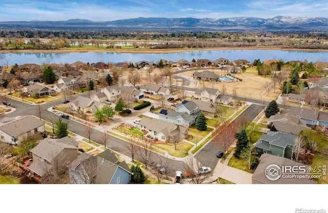 1421 Snipe Ln, Fort Collins, CO 80524 - aerial view of residential area featuring a water and mountain view