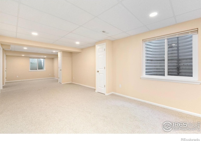 3180 Springfield Dr, Loveland, CO 80538 - carpeted spare room featuring baseboards, recessed lighting, and a drop ceiling