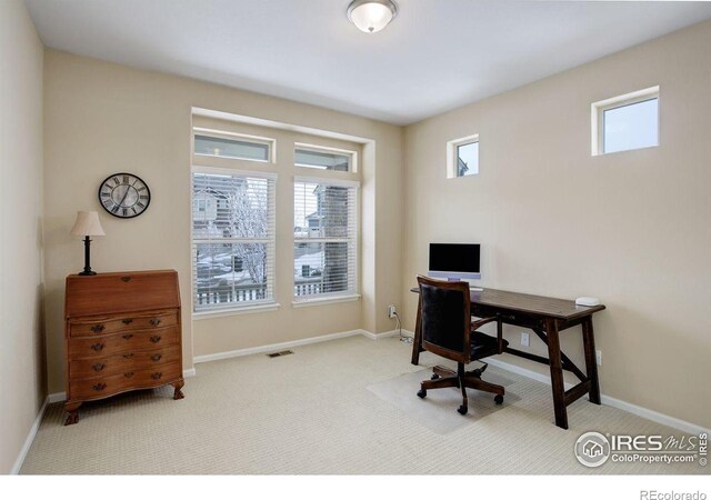 1060 Arrowhead Ct, Erie, CO 80516 - home office featuring carpet flooring and baseboards